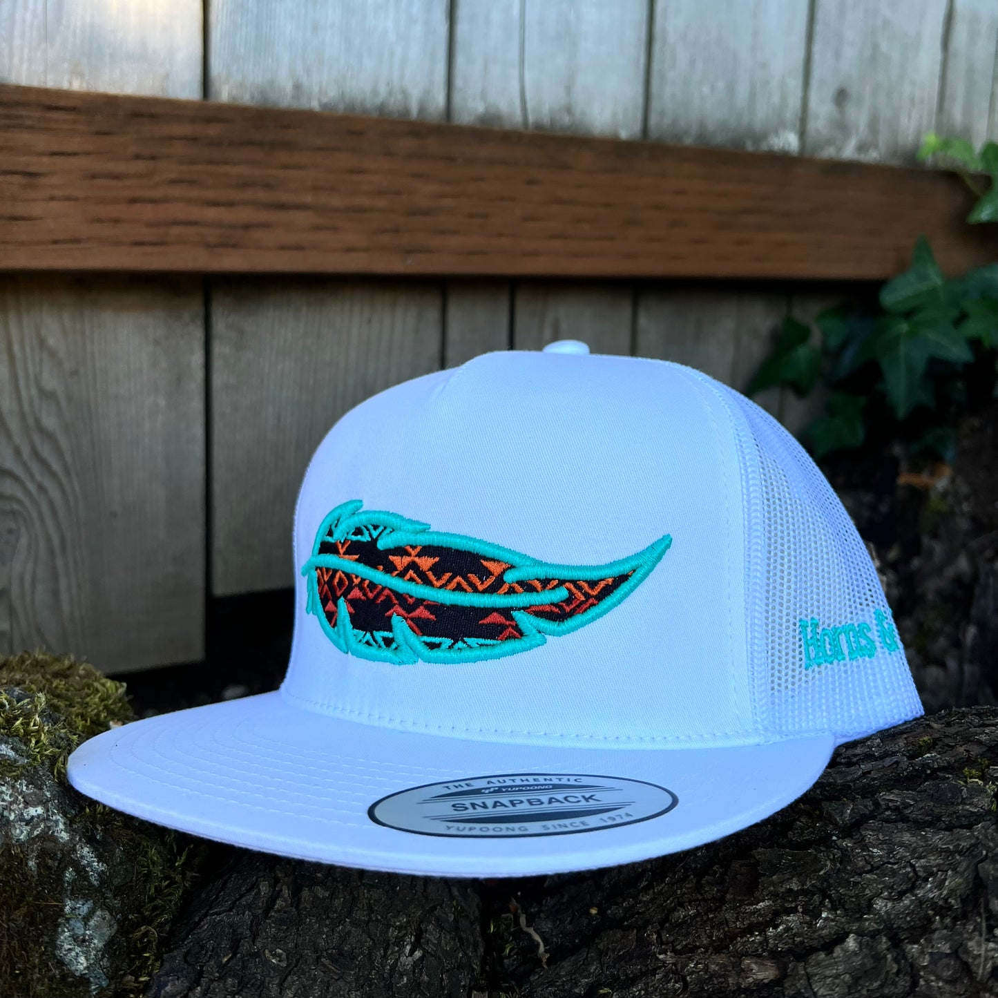 Feather White-Turquoise