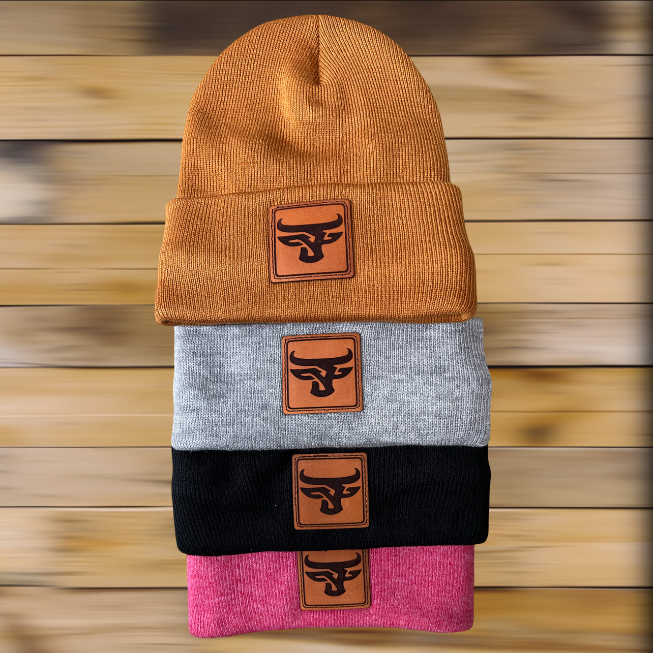 Leather Patch Beanie