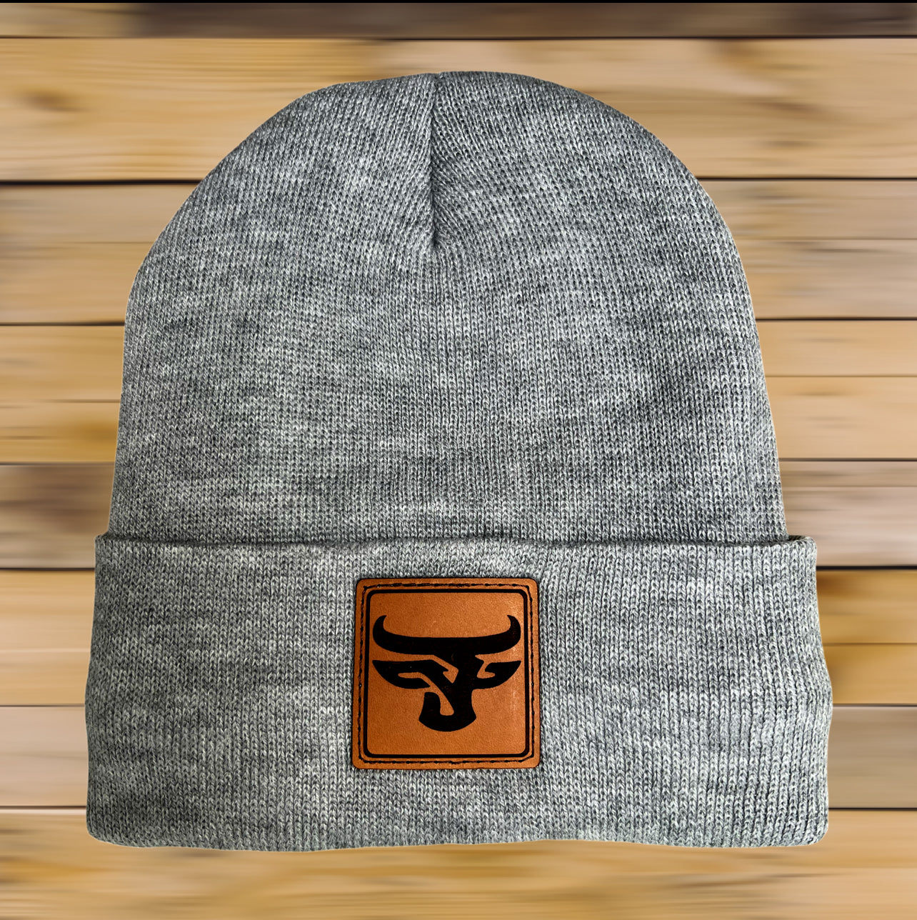 Leather Patch Beanie