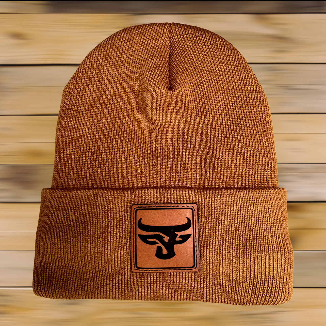 Leather Patch Beanie