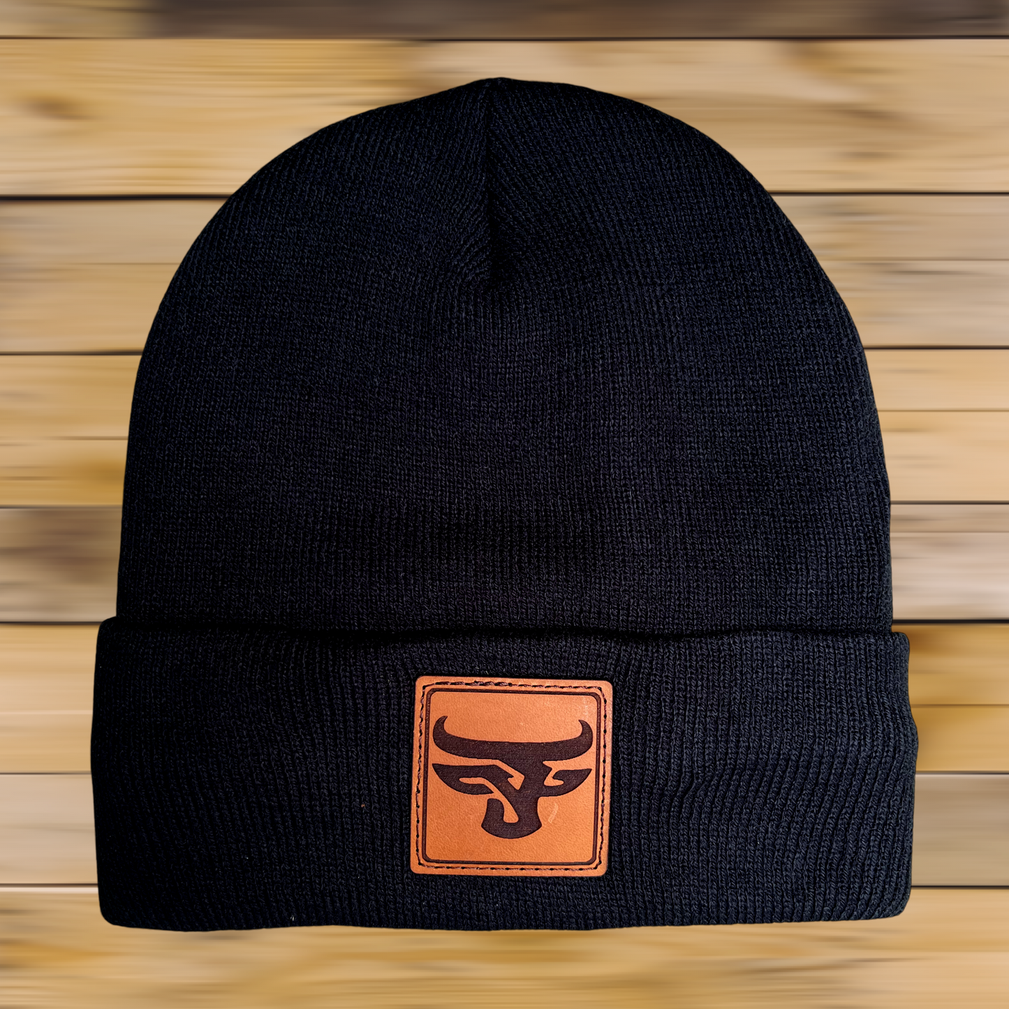 Leather Patch Beanie